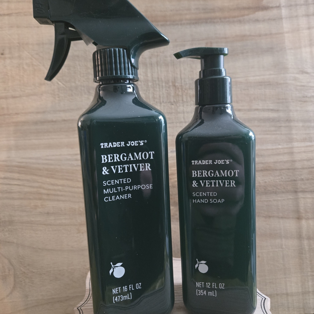 Trader Joe's Bergamot & Vetiver Cleaner and Hand Soap Set - Green